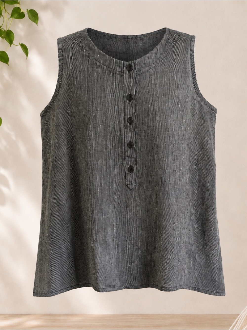Flax 100% Linen Sleeveless Button Front Top-Small-NWOT-Matching Pants Available